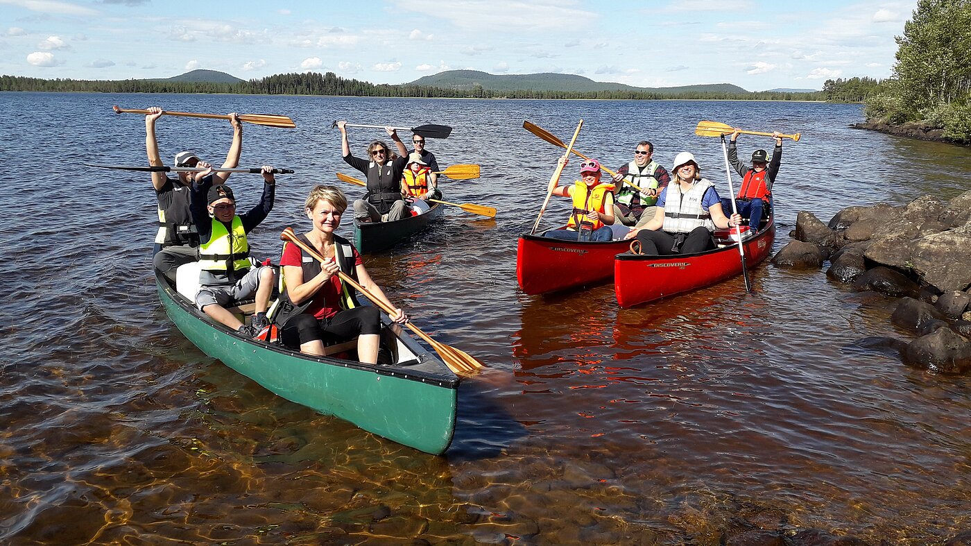 Kanutour Familienurlaub Lappland Schweden
