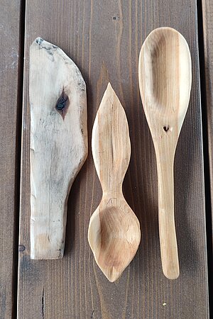 Holzlöffel schnitzen Lappland Handwerk